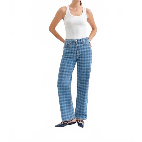 NEW DAZE 1999 slouch 90's fit jeans in denim check